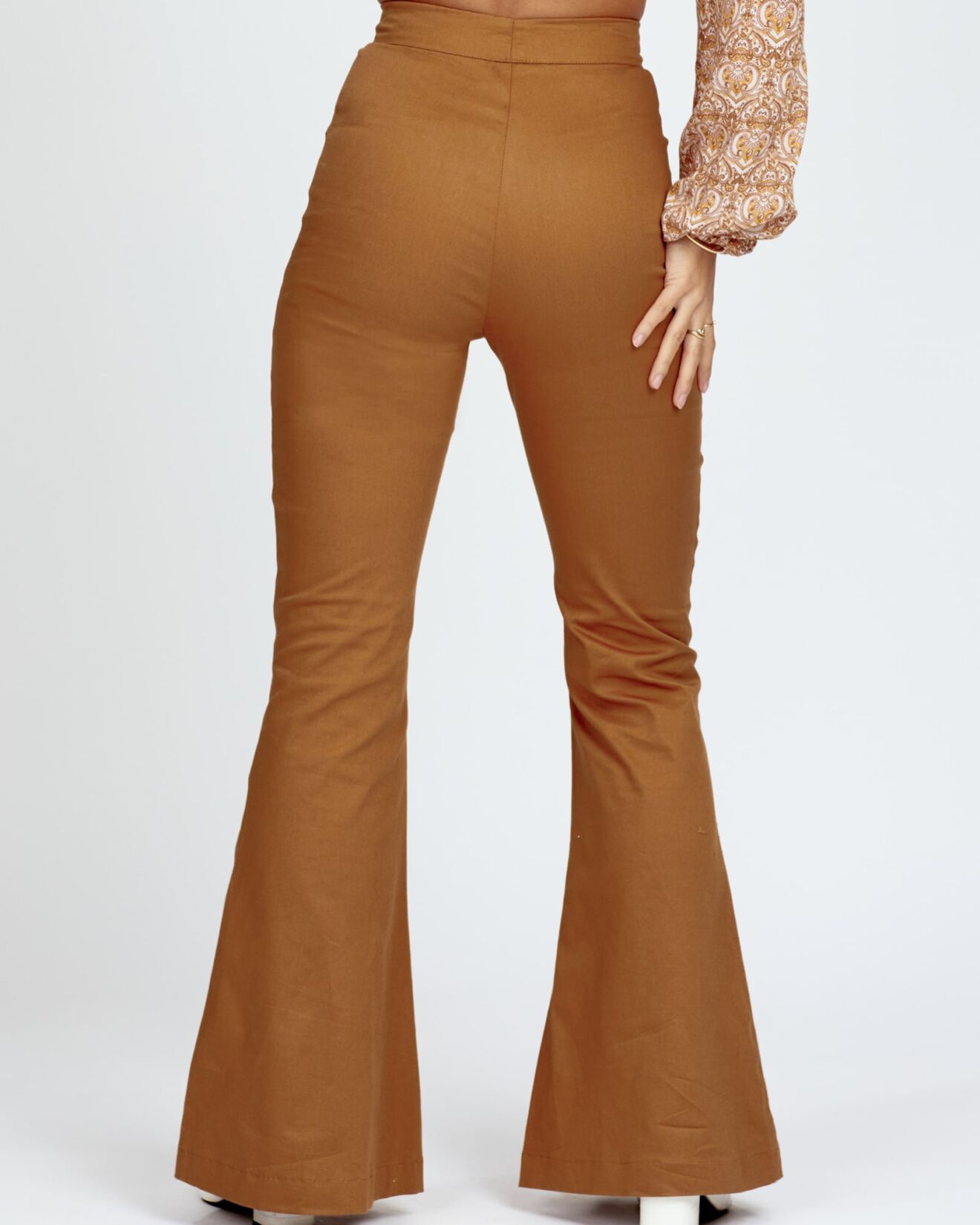 Brown Flare Work Pants - Gem