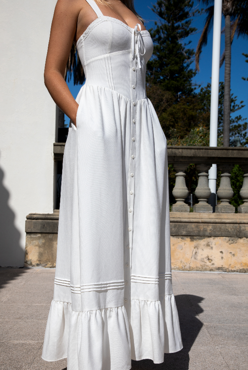 Prairie Maxi Dress - White