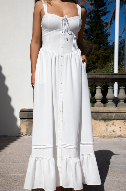 Prairie Maxi Dress - White