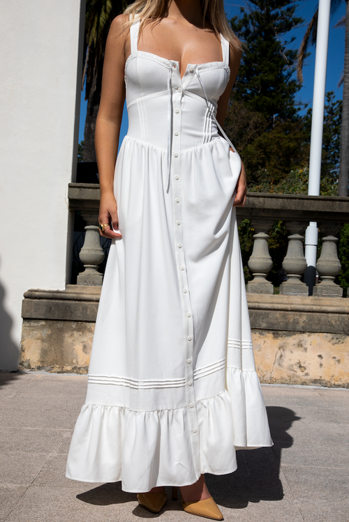 Prairie Maxi Dress - White