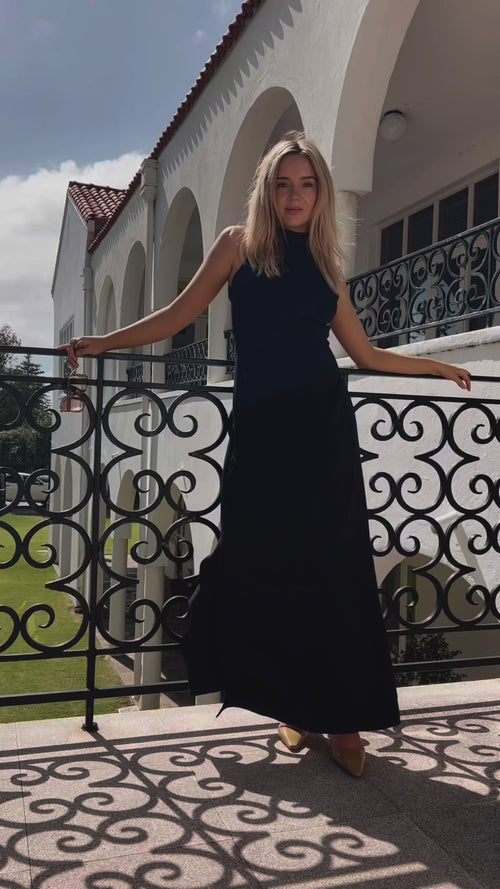 Low Back Maxi Dress - Black